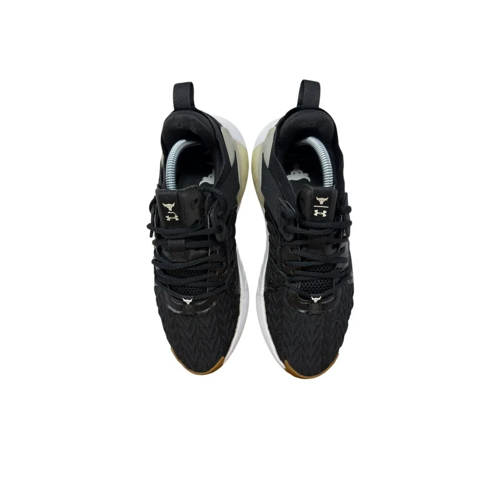Under Armour Project Rock 6 Mens 9 Black Training Shoes HOVR 3026534-001